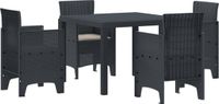 vidaXL Bartafel Set 2 Stoelen Antraciet Polypropyleen