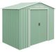 Maison de jardin Maison de jardin en métal 2,5 m² Étanche 2 portes coulissantes Plaque de base renforcée 4 fenêtres Vert clair