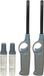 Flame Classics briquet BBQ/cuisine long bec - 2x - avec cylindre rechargeable - gris - 25 cm - plastique