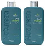 Natureza Set Café Vert Kératine Lissage de Cheveux 2X1000ml