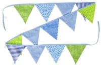 Vlaggenlijn 60767 - blauw, groen - 220cm