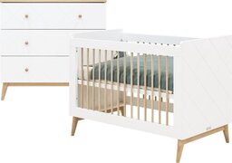 Bopita Paris 2-delige babykamer - Wit/Eiken