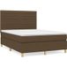 Maison Exclusive - Lit à sommier tapissier avec matelas, marron foncé, 140 x 190 cm, tissu