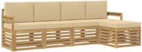 vidaXL - Canapé d'angle - 5 places - Blanc et Beige - Polyester
