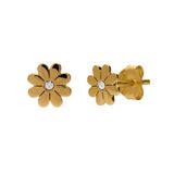 Lucardi Kinder Zilveren goldplated oorring kinderen bloem