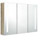 VidaXL Armoire de salle de bain avec miroir et LED 89x14x62 cm blanc et couleur chêne