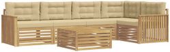 vidaXL Buiten bankenset 6 st Wit en Beige Polyester
