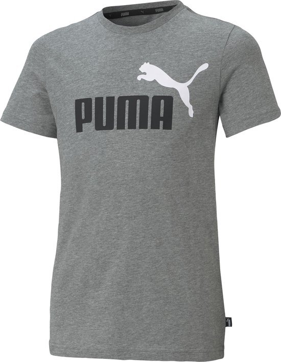 PUMA ESS+ 2 Col Logo Tee B FALSE T-shirt - Medium Gray Heather