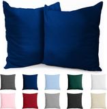 Dreamzie Taie d'oreiller 65 x 65 Coton Renforcé (lot de 2) - Bleu foncé