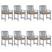 VidaXL Tuinstoelen 8 st met kussens massief acaciahout beige