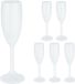 Merkloos Relaxdays champagneglazen kunststof, set van 6, plastic flutes, herbruikbaar, BPA-vrij, camping glazen, 160 ml, wit