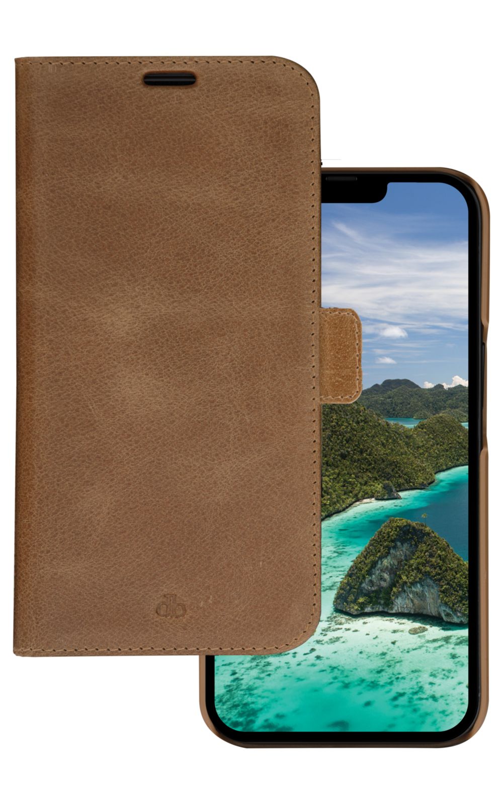 dbramante1928 Lynge iPhone 14 hoesje Leer Lichtbruin