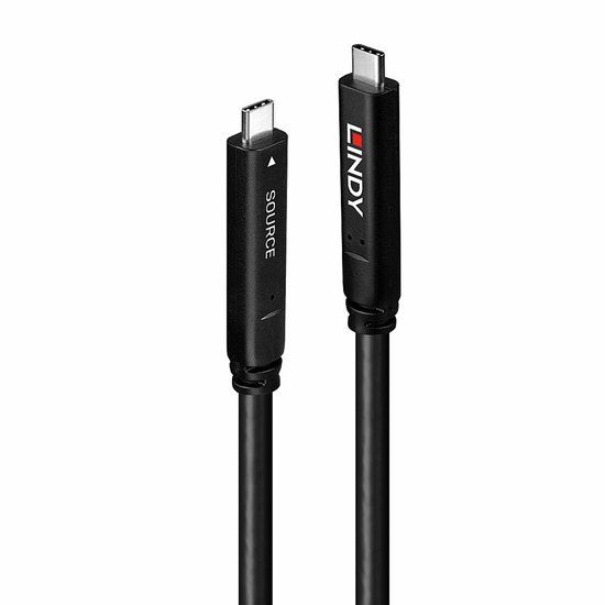 Lindy 43399 USB-kabel USB 3.2 Gen 1 (3.1 Gen 1) 15 m USB C Zwart