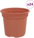 vidaXL Ronde Bloempot 24 st Baksteenrood Ø 15 x 12 cm Kunststof