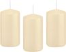 Trend Candles 8x Cremewitte cilinderkaars/stompkaars 6 x 12 cm 40 branduren