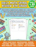 Daily Math Spiral Review 4th Grade: A Complete 4th Grade Math Workbook with Daily Practice, Spiral Review, Math Worksheets, Word Problems, Fractions, ... & Essential Grade 4 Math Skills Practice