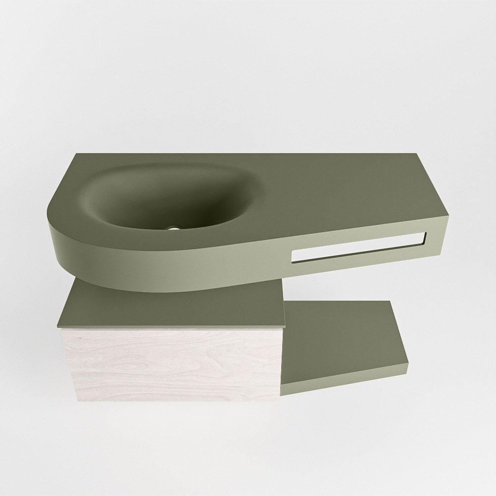 Mondiaz Riva Dulcet badkamermeubel links 100 cm - Army