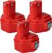 vhbw 3x batterie compatible avec Makita 6312DWH, 6313DA, 6312DWG, 6313D, 6311DW, 6311DWA, 6311DWHE, 6311DWH, 6312DW, 6312D outil (3000 mAh, NiMH, 12 V)