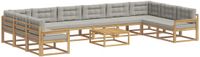 vidaXL - Salon d'angle - 10 places assises - Blanc et gris clair