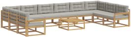 vidaXL - Salon d'angle - 10 places assises - Blanc et gris clair