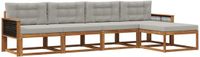 vidaXL - Acacia Houten Loungeset - 5-Zits - Natuurlijk en Lichtgrijs