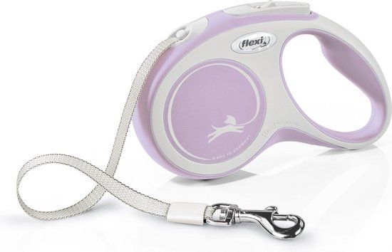 Flexi New COMFORT Rollijn Tape S 5 m - Roze/Wit - Honden tot 12 kg