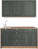 Vicco Eenpersoonskeuken Fame-Line, Groen-Goud Landhuis/Goudkleurig Eiken, 150 cm, WB Eik