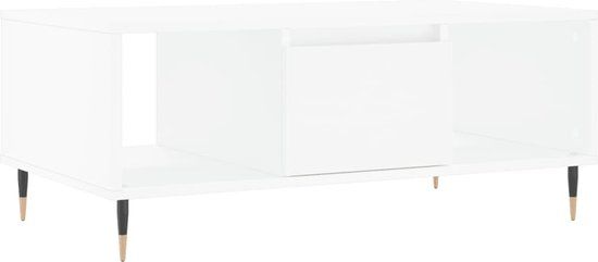 vidaXL Salontafel 90x50x36,5 cm bewerkt hout wit
