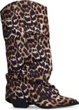 Sacha - Dames - Donkerblauwe denim cowboylaarzen met flap - Maat 37