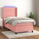 Maison Exclusive - Boxspringbed met matras en LED-verlichting, roze, 100x200 cm, fluweel