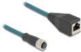 Delock M12 8-pins A-gecodeerd (v) - RJ45 (v) industriële netwerkkabel | CAT5e | PU | 0,50 meter