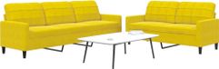 Maison Exclusive - Ensemble de canapé 2 pièces avec coussins en velours jaune