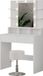 Vicco Taylor Kaptafel set met kruk – 80 cm met LED-verlichting en kruk Wit
