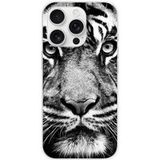 Apple iPhone 16 Pro Tigre blanc et noir bedrukt siliconen hoesje