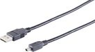 3x USB-A adapterkabels, Mini-B 4-pins, 2.0, zwart, 2m