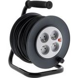 Zenitech Enrouleur H05VV-F 4 prises 3G1,5 + coupe-circuit - Noir / 15.00