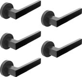 Emuca Klinken Mackay Deurbeslagset Aluminium Zwart 5 stuks