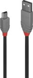 Lindy USB 2.0 Kabel Type A naar Mini B 3M Zwart