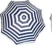 Merkloos Parasol - Blauw - Achthoek - Stokparasol - 100% polyester - Metaal - 200 cm - 120 cm - 200 cm - 120 cm - 19 mm - Ja - Waterafstotend - Ja - Nee - Ja - Nee - Nee - Ja - Nee - Ja - 1x Parasolharing, 1x Parasol incl. draagtas - Geen taal - Broekhof Vuurwerk Int. B.V. - Ja - 8720768528968