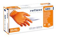Reflexx 85/M Powder Free Orange Nitrile Gloves Full Grip Heavy Duty – g 8.4 (M), size M