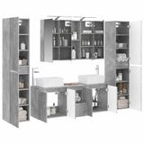 vidaXL Badkamermeubelset 6 st Betongrijs Bewerkt hout en glas