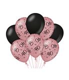 Merkloos / Sans marque Ballonnen | 40 Jaar | 8 stuks | Zwart - Roze