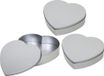 Merkloos Hartje cadeau opbergblik/bewaarblik - 3x - 18 x 17 cm - Cadeauverpakking - zilver - Valentijn/bruiloft