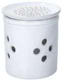 KitchenCraft Knoflookpot met Rasp Functie, 10 x 9 cm, Wit, Keramiek