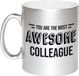 Bellatio Decorations Bol 1x stuks collega cadeau mok / beker met tekst you are the most awesome colleague - zilver - personeel kado mokken / bekers