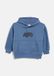 s.Oliver - Kinderen - Blauwe oversized hoodie met print en fleece binnenkant