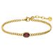 Lucardi - Dames Stainless steel armband met geboortesteen zirkonia voor dames - Armband - Staal - Goudkleurig - 20 cm