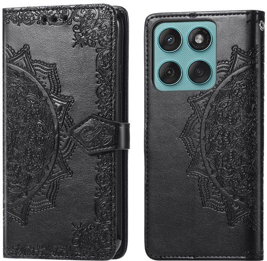 imoshion Hoesje - Geschikt voor Motorola Moto G57 Power - Mandala Bookcase - Zwart