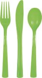 Unique Party - Set de couverts 18 pièces - Plastique réutilisable - Vert citron