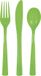 Unique Party - Set de couverts 18 pièces - Plastique réutilisable - Vert citron